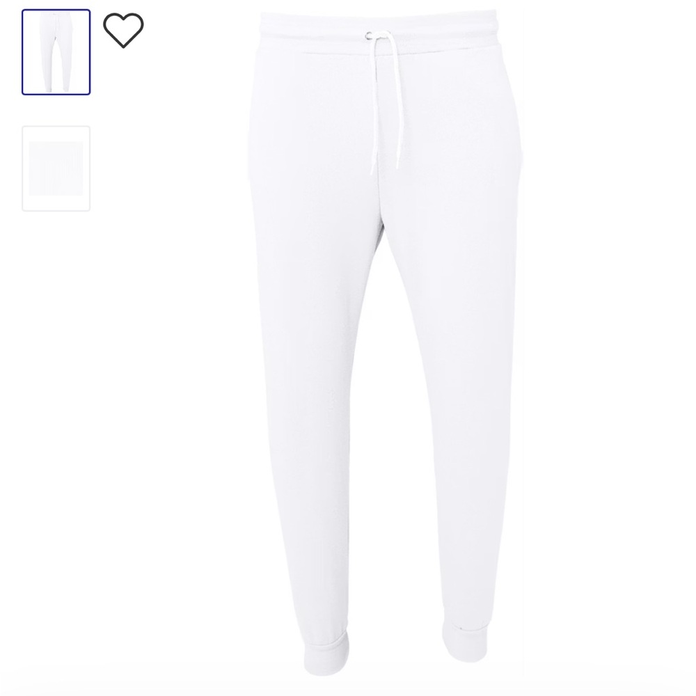 NWOT Bella Canvas White Sweat Pants